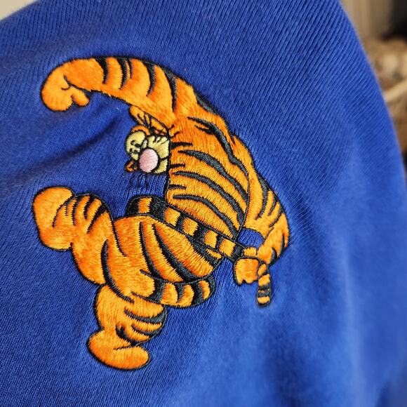 XL Disney Store Tigger Winnie the Pooh 1/4 Zip Long Sleeve Blue Pullover Cotton - Picture 3 of 6